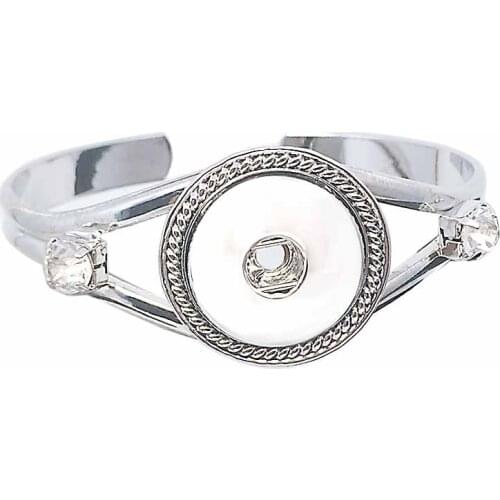 Vintage Crystal 127 Flower Charm Bracelet&Bangles Fit 18mm Snap Button For Women Bracelet DIY Bangles