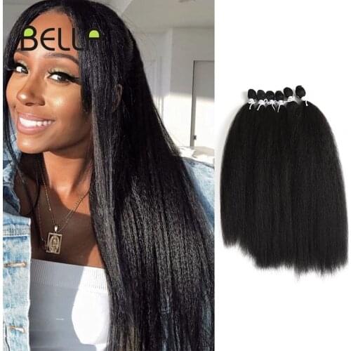 Bella Hair Extensions Bundles 6Pcs/Pack 22 24 26 Inch Synthetic Yaki Straight Hair Bundles Brown Weave Bundles For Black Women