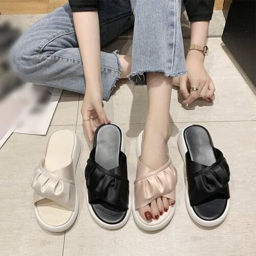 Women Platform Sandals Cross Shoes Ladies 2021 Summer Sandals Slipper Indoor Outdoor Flip-flops Beach Shoes Female Slippers