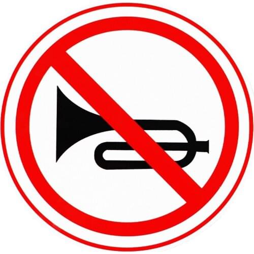 13cm *13cm Creative No Horn Warning Waterproof Color Car Sticker PVC Personalized Auto Windshield Motorcycle Decal Decoration