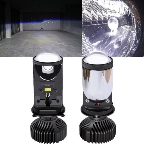 2pcs H4 9003 LED Mini Bi LED Projector Headlight Lens 90W 6500K LED H4 Headlamp Retrofit Car Styling High low Beam Lights 12V 24