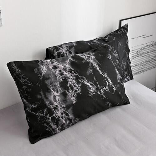 42 Classic Black And White Marble Pattern 2 Pillow Cases For Bed Elastic Home Textile Pillowcase