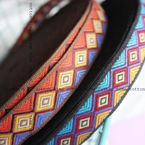 6yards/lot 2colors checked embroidery webbing 2.5cm wide ethinic emboried ribbon in vintage style accessory for bag garment