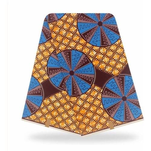 6 Yards Nigerian Style Wax Printed For Fabric Prints Veritable Cotton African Ankara Dye For Clothes For Sewing Material V-L 6-5