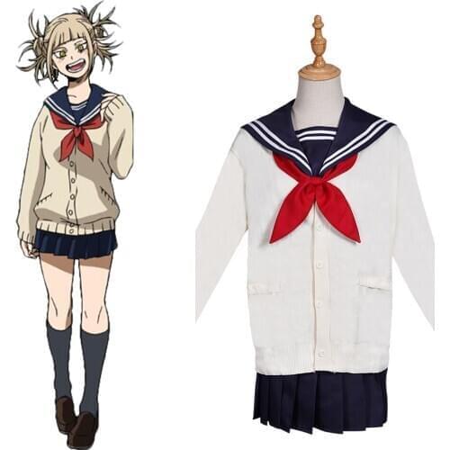 Anime Boku no My Hero Academia Himiko Toga Cosplay Costume Sailor JK Uniform Suits Halloween Carnival Suit