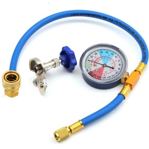 R134A 250PSI Car Auto AC Air Conditioning R134A Refrigerant Recharge Measuring Hoses With Pressure Gauge