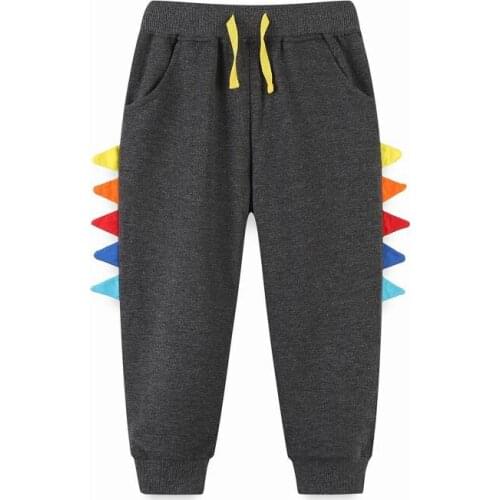 Jumping Meters Cartoon Boys Thin Cotton Pants Spring Autumn Barbed Shape Grey Trousers Casual Children Clothing 2-7years
