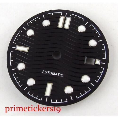 BLIGER 31mm black/blue sterile dial fit NH35 automatic movement with date window watch face