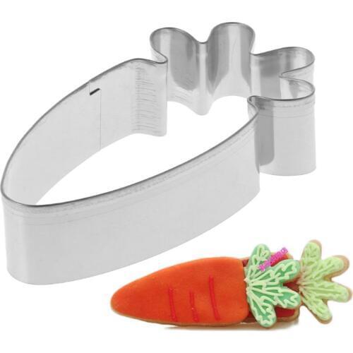 Easter Carrot Stainless Steel Cookie Cutter Biscuit Pastry Cake Decor Baking Fondant DIY Mold Tools