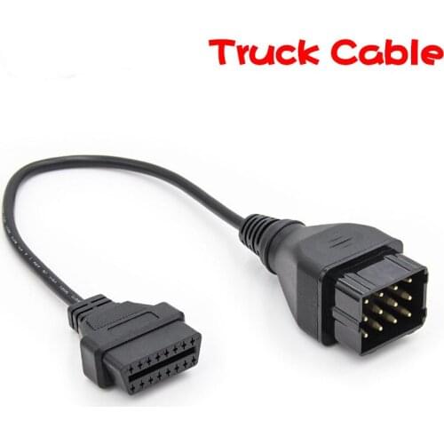 Truck Cable OBD1 to OBD2 for GAZ 12Pin Male to OBD2 16Pin