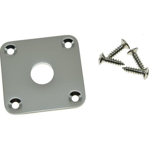 KAISH Nickel Flat Base Bottom Metal Guitar Jack Plate Square Jackplate for Les Paul