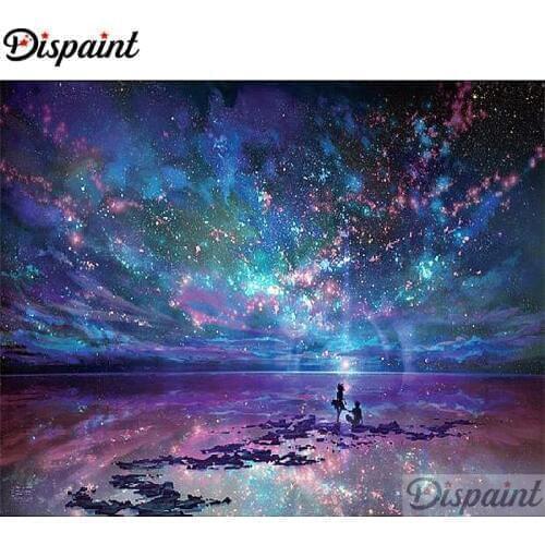 Dispaint Full Square/Round Drill 5D DIY Diamond Painting "Night starry sky" Embroidery Cross Stitch 3D Home Decor A11238