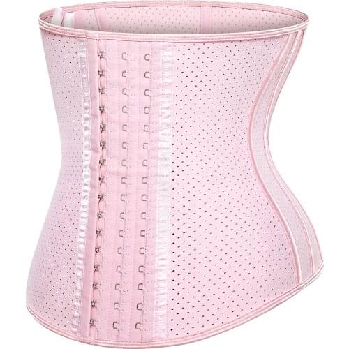 Latex Waist Trainer Corset Binders and Shapers Body Shapewear Women Slimming Belly Sheath Reductive Girdle Pink Blue White Fajas