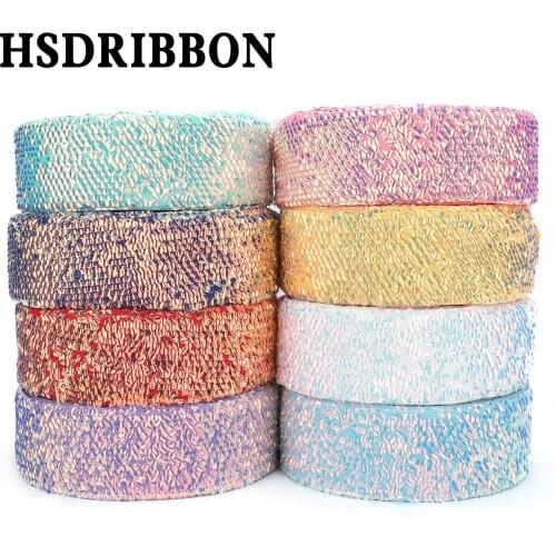 HSDRibbon 3 inch 75mm HSD-Genuine Series colorful Sequin bend Sequin Ribbon 25Yards/Roll