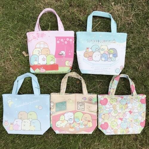LISM Sumikko Gurashi 88413 Anime Portable Lunch Bags Cartoon Picnic Bag Food Handbag Storage Girls Gifts