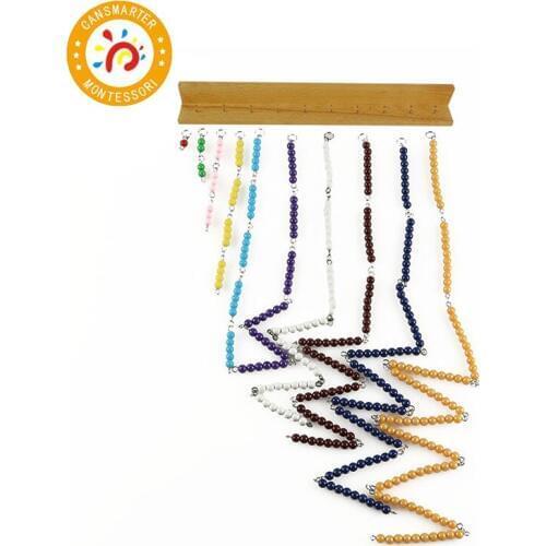 Montessori Materials Math Toys Short Bead Chain Number Practice Teaching Toy Preschool Color Bead Chains