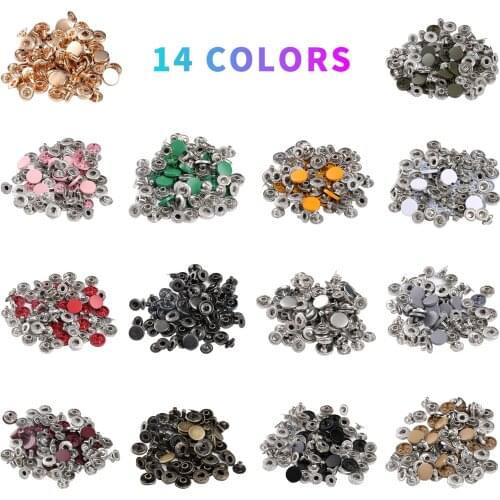 10-50 Sets Metal Snap Button,Metal Press Studs Sewing Button Snap Button Fasteners Sewing Leather Craft Clothes Bag Garment Jean