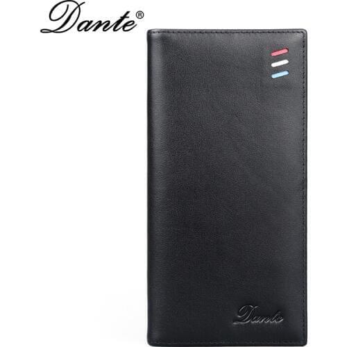 Fashion Genuine Leather Men Wallets Luxury Brand Dante Large Capacity Card Holder Money Bag Famous Delicate Long Mens Wallet