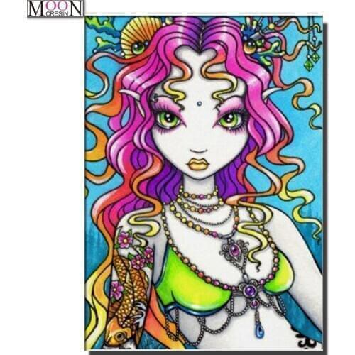 MOONCRESIN 5D DIY Diamond painting Cartoon Girls picture Full Square/Round Embroidered Cross Stitch Gift Home Decor Rhinestones