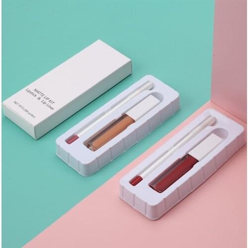 10 Sets Lip Kit Private Label Matte Liquid Lipstick Lip Liner Waterproof Long Lasting No Brand Makeup Custom