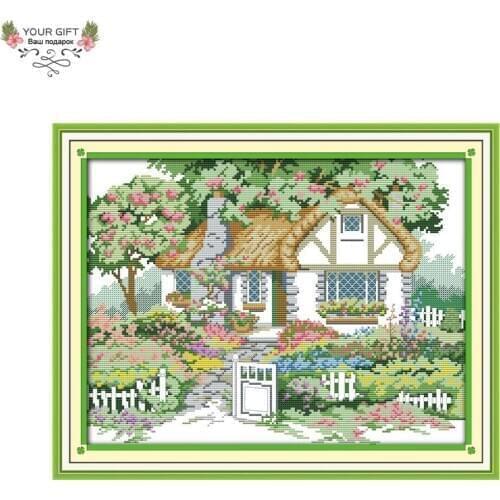 Your Gift F589 14CT 11CT Counted and Stamped Home Decoration Spring Garden Needlewor Needlepoint Embroidery Cross Stitch kits