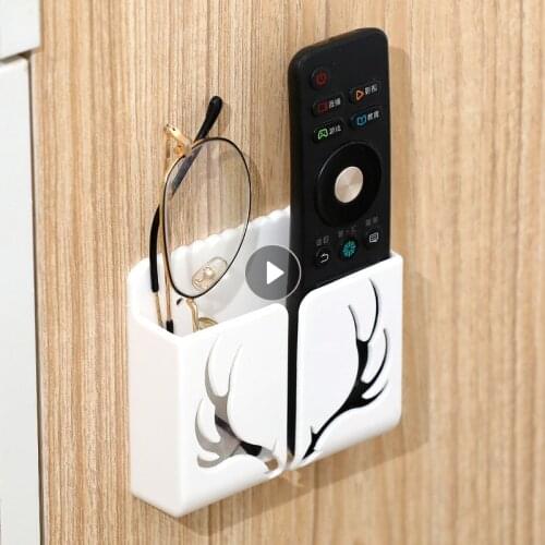1PC Wall Mounted Storage Box Remote Control Storage Box Air Conditioning Remote Control TV Storage Box Phone Holder Organization