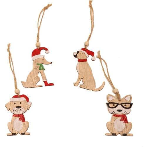 Christmas Wooden Tree Car Hanging Pendant Small Animal Ornament Home Decoration Gift Accessories Christmas Strap First-rate