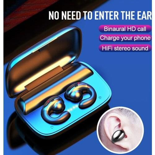 New Bone Conduction Wireless Headphones Bluetooth-compatible Earphone With Charging Case Wireless Sports Music Earbuds Head