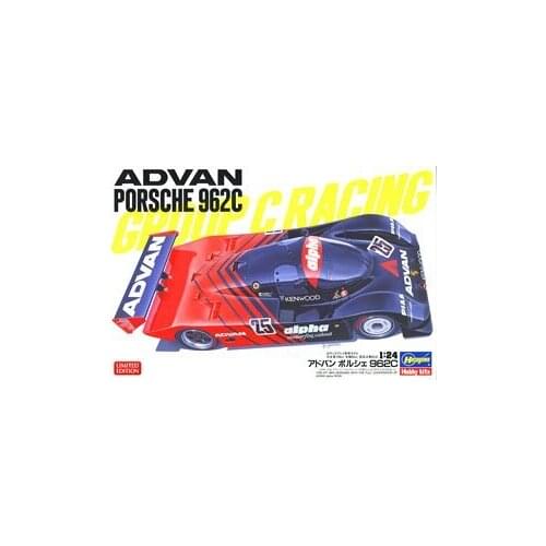 Hasegawa Plastic Assembly Car Model 1/24 Scale ADVAN Porsche 962C Adult Collection DIY Assembly Kit 20329