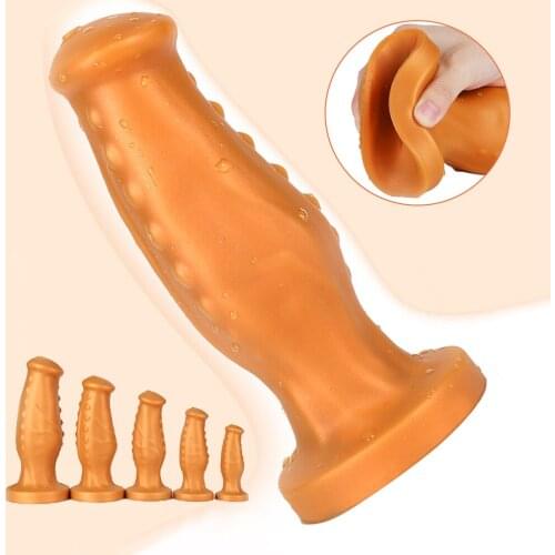 Realistic Huge Thick Anal Dildo Female Masturbator Liquid Silicone Animal Penis With Suction Cup Big Butt Plug Sex Toy For Women