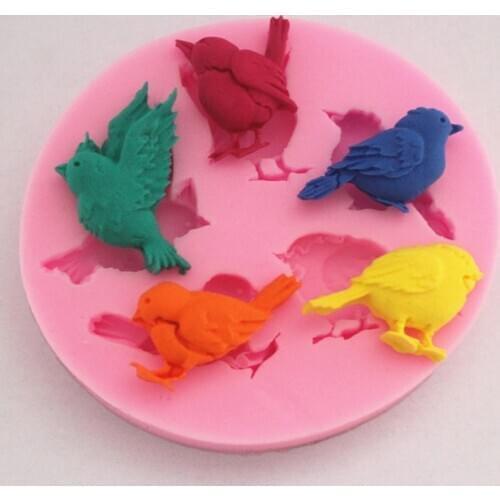 3D Birds Silicone Fondant DIY Cake Mold Chocolate Candy Christmas Baking Mould