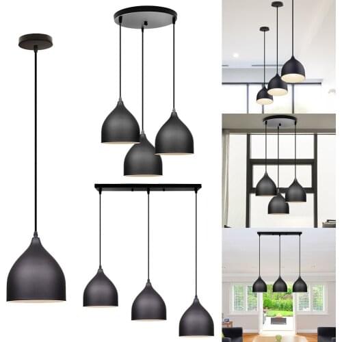 1/3 Heads Modern Pendant Lighting Kitchen Restaurant Lamp Aluminum LED Nordic Hanging Lampshade Light for Bedroom Living Room