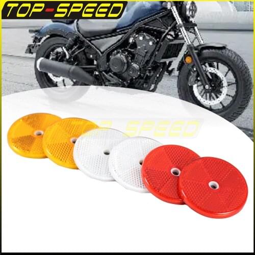 Round Yellow Red White Motorcycle Warning Reflector Tape Bolt Screw Stick On Safety Reflective Number Plate for Honda Suzuki BMW