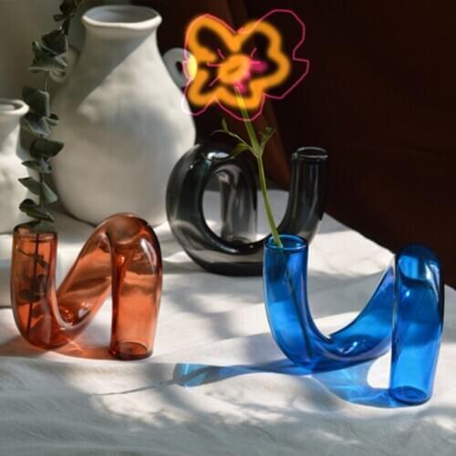 Flower Vase for Table Decoration Living Room Glass Vase Fleur Tabletop Terrarium Glass Containers Floral Tabletop Vase Mariage