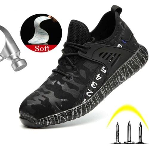 Men Women Work Safety Shoes Puncture Proof Steel Toe Work & Safety Boots Construction Indestructible Shoes Outdoor Men Sneakers