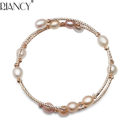 Fashion Charm Double layer Bracelet Natural Freshwater Multicolor Pearl Bracelet Pearl Jewelry for Women wedding gift