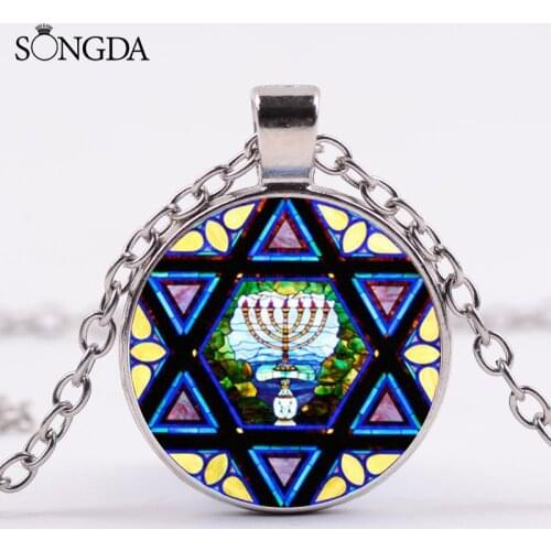 Star of David Pendant Necklace Shield Hexagram Six Point Star Neck Chains Amulet Religion Symbol Accessories Jewish Jewelry
