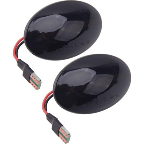 1 Pair 12V Car Smoked Dynamic LED Indicator Repeater Light Fit for Ford Ka Transit Fiesta MK3 MK4 Mondeo MK1 Tourneo MK6 MK7