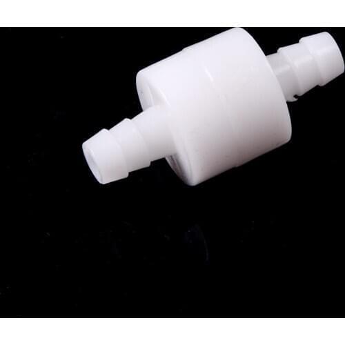 1PCS White Color Plastic 8mm One Way Inline Check Valve Fuel Gas Liquid Water