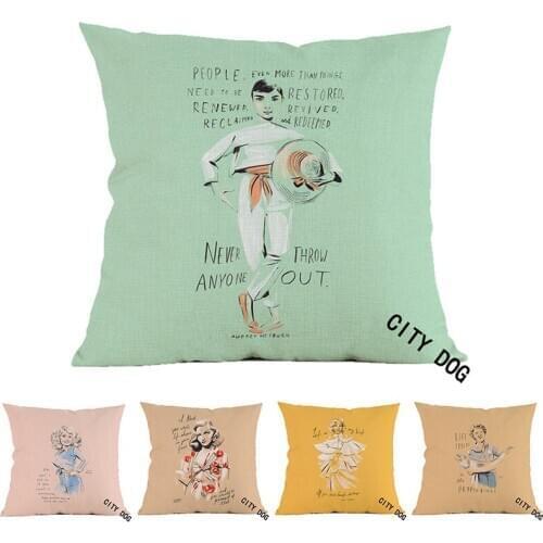 10 famous female characters in cartoon 45*45cm square pillow case Cushion cover Hotel office bar car sofa pillow cushions covers