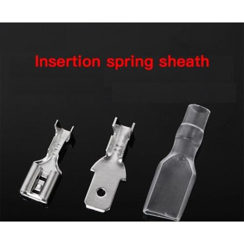 100pcs insert the plug spring sheathed wire cold pressed terminal copper female connector