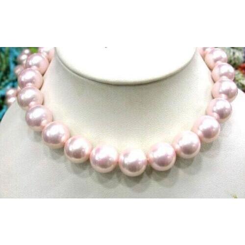 18" 16mm pink round south sea shell pearls necklace SHIPPING FREE