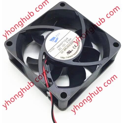 HXH HDH0712UA DC 12V 0.35A 70x70x25mm 2-Wire Server Cooling Fan