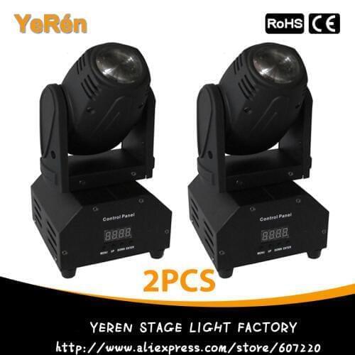 2PCS) LED Mini Moving Head Beam Light RGBW 10W Cree Led Lamp DMX 12Channels DJ Light for Bar Home PaRty Club Wedding
