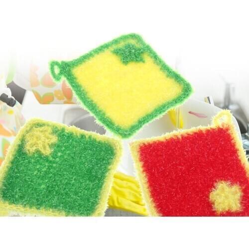 3Pcs/Lot korea Square Shape Dish Cloth Acrylic Washing Towel Magic Kitchen Cleaning Wiping Rags