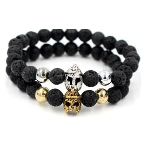 8mm td42 gold silver Copper cz zircon cubic zirconia elastic adjusted Charm nature stone helmet agate Onyx Bracelet