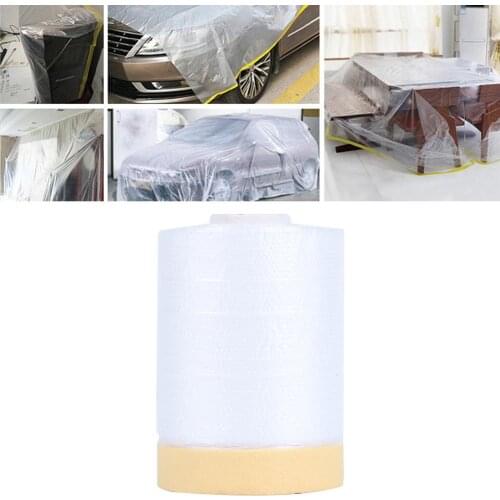82 Feet Pre-Taped Masking Film Excellent Plastics for Painter Car Care Home Painting Covering Film for Car Spray Painting