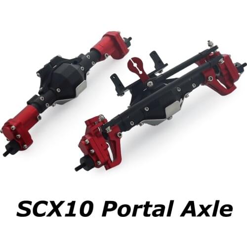 RC Car Front Rear Metal Portal Axle CNC Aluminum for 1/10 Crawler Axial SCX10 90046 AX10 RGT 86100 High Clearance Upgrade Parts