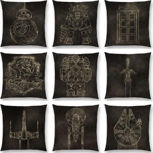 Bb8 Millennium Falcon X Wing Zelda Link Sword Big Daddy Bioshock Hogwarts Hulkbuster Tardis Cushion Cover Sofa Throw Pillow Case