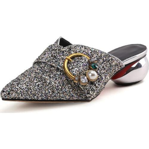 Spring and summer small fresh fashion sequins pointed with the shape with the size code 33-44 sandals tide 18620